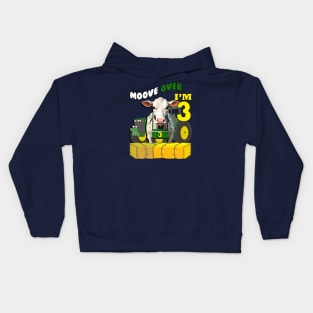 Kids Birthday 3 Year Old Farming Theme Kids Hoodie